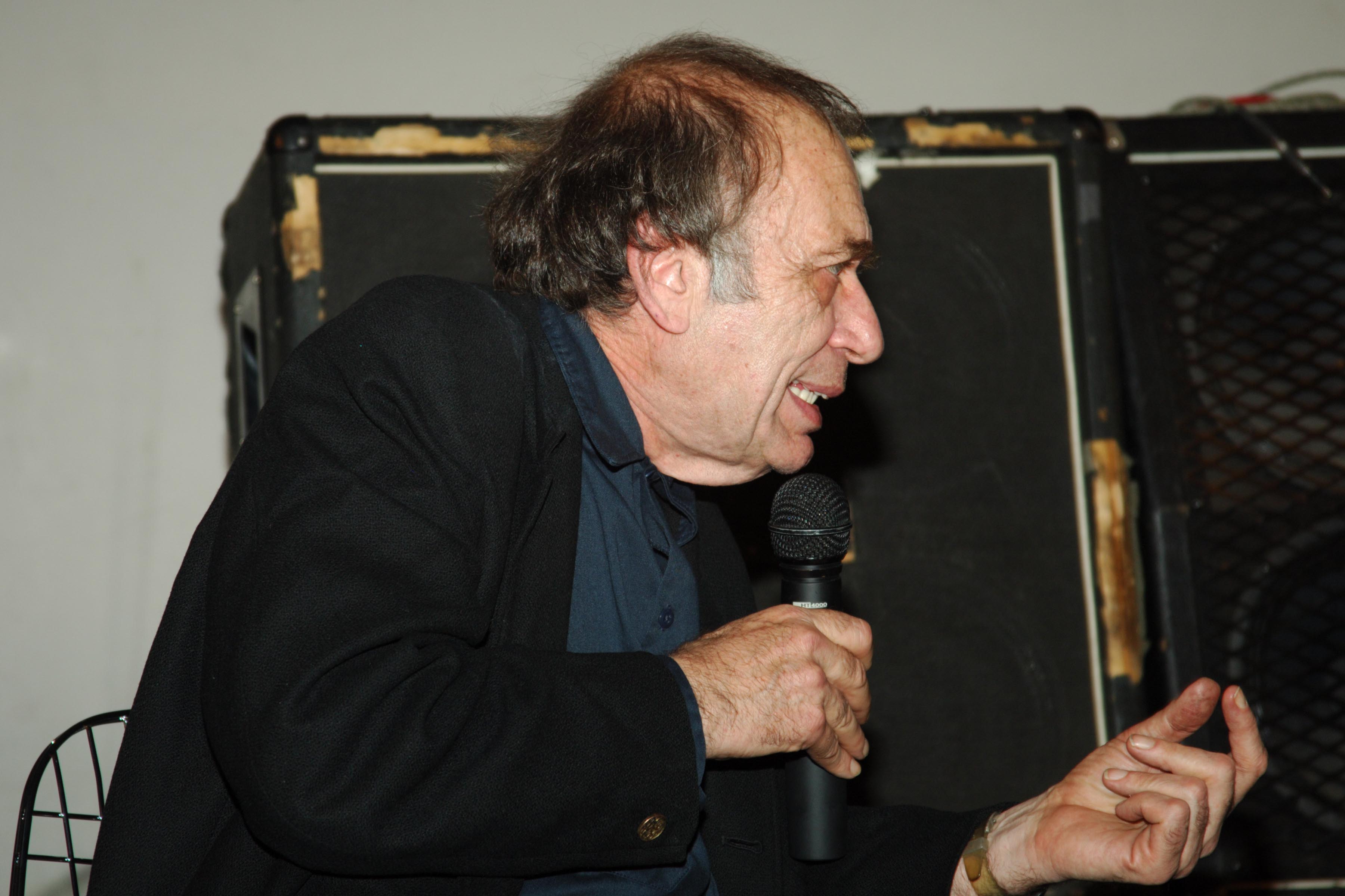 Vito Acconci at Doug Aitken's "Broken Screen Happening," May 6, 2006. © Patrick McMullan== Photo by Joe Schildhorn/PMc.