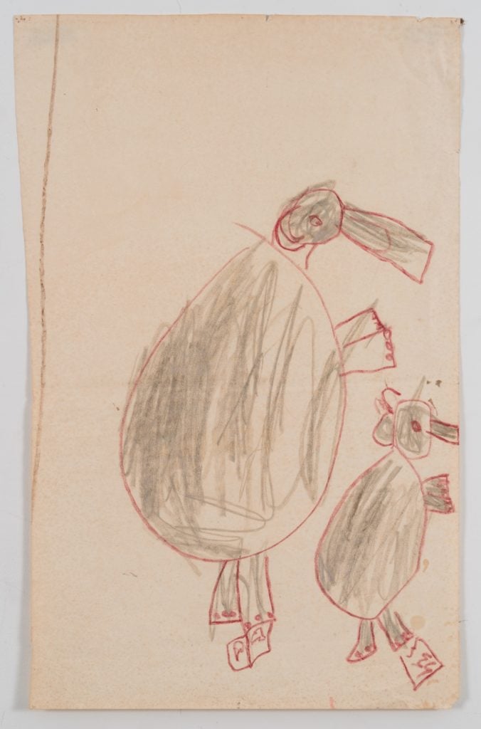 Katherine Bradford, age 8, Two Elephants (1950). Courtesy of the artist.