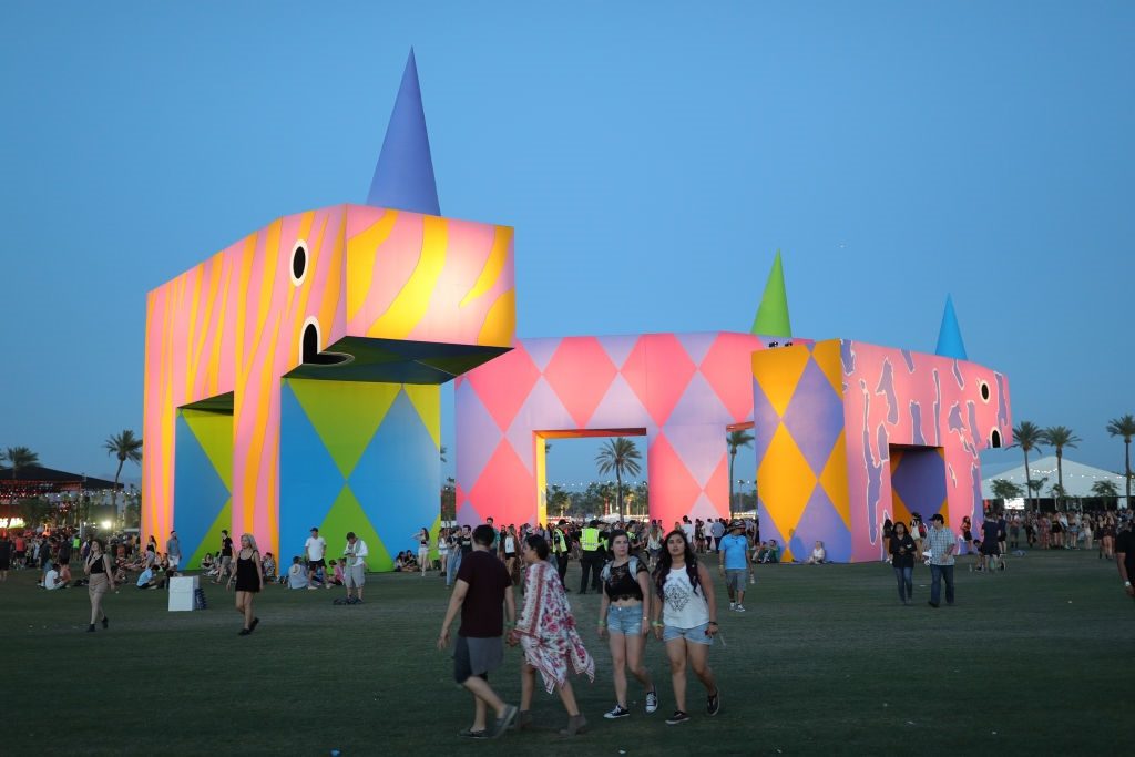 Tatham and O'Sullivan's installation "is this what brings things into focus?" Photo by Neilson Barnard/Getty Images for Coachella.