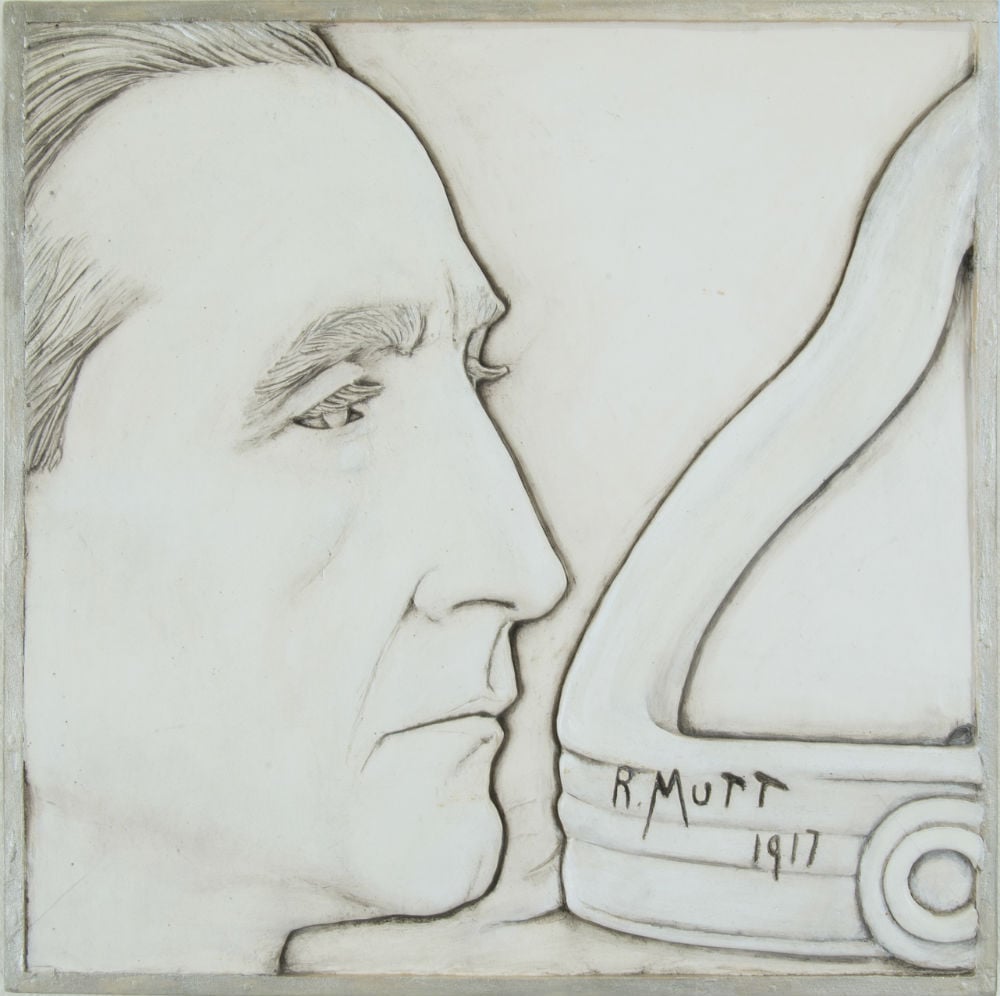 Jonathan Santlofer, em> Portrait of Richard Mutt</em> (1996). Image courtesy Francis M. Naumann Fine Art, LLC.