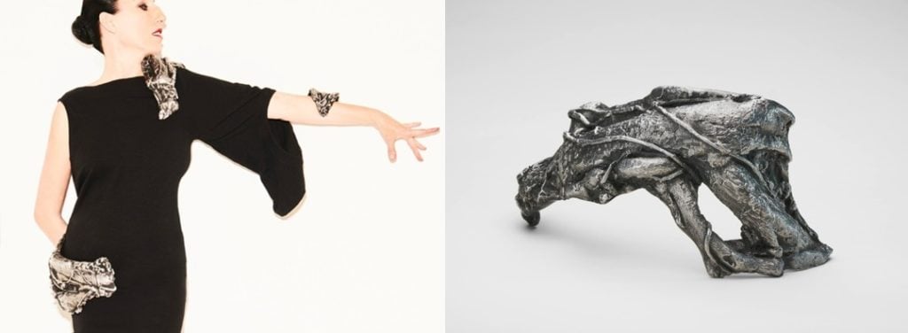 Cristina Iglesias, Arm Piece, Shoulder Piece, and Hip Piece (2016) and detail (right). © Cristina Iglesias. Courtesy the artist, Marian Goodman Gallery and Hauser & Wirth.