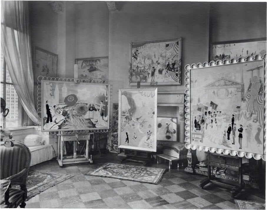 Florine Stettheimer’s studio at the Beaux-Arts Building, New York, photograph by Peter A. Juley & Son (1944). Courtesy of the Florine Stettheimer Papers, Rare Book and Manuscript Library, Columbia University in the City of New York.