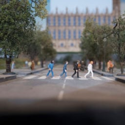 A model of the Beatles crossing Abbey Road in London at Gulliver's Gate. Courtesy of Gulliver's Gate.