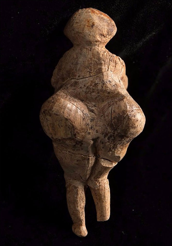 A 23,000-year-old venus figure discovered in Russia. It's shapely behind has been compared to that of Kim Kardashian. Courtesy of the Institute of Archeology and Ethnography.