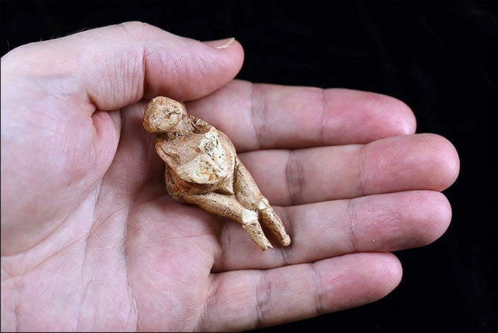 A 23,000-year-old venus figure discovered in Russia. Courtesy of the Institute of Archeology and Ethnography.