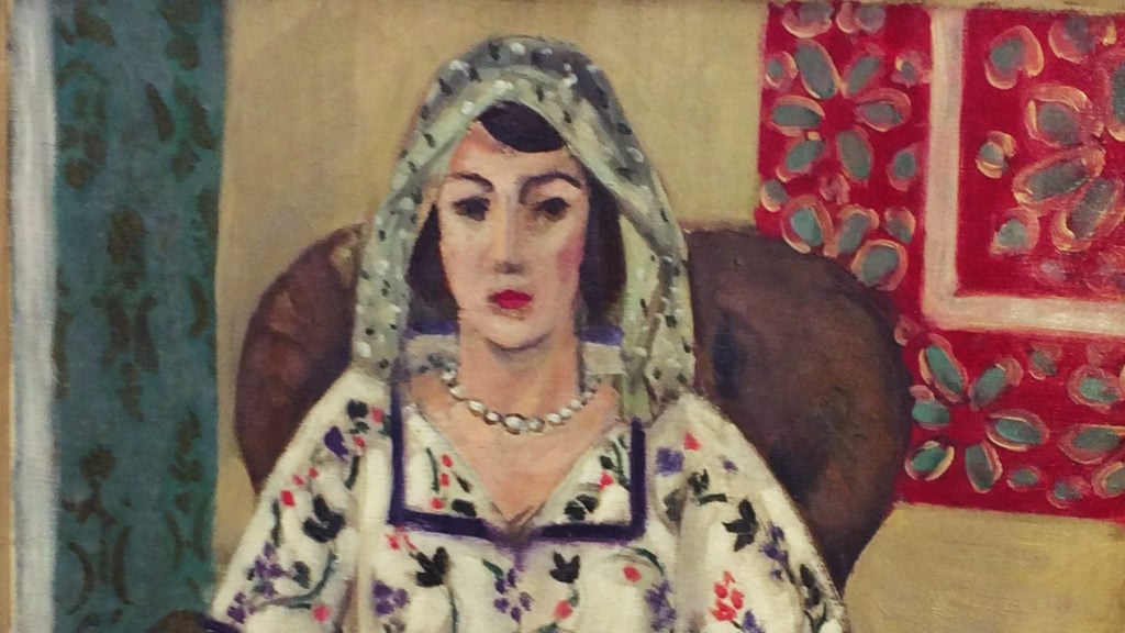 Detail from Henri Matisse's Seated Woman/Woman Sitting in Armchair (1921), part of the Cornelius Gurlitt hoard. Lost Art Koordinierungsstelle