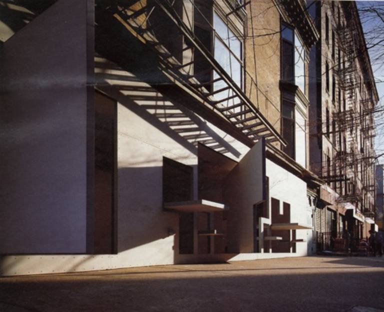 Storefront for Art and Architecture's experimental facade, by Steven Holl and Vito Acconci. Image courtesy Storefront for Art and Architecture.