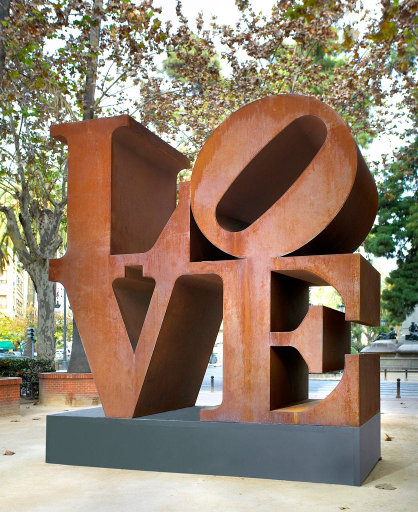 Robert Indiana, <em>LOVE</em> (1966–98) at the Walker Art Center Campus and Minneapolis Sculpture Garden. © Morgan Art Foundation, Artists Rights Society (ARS), New York.