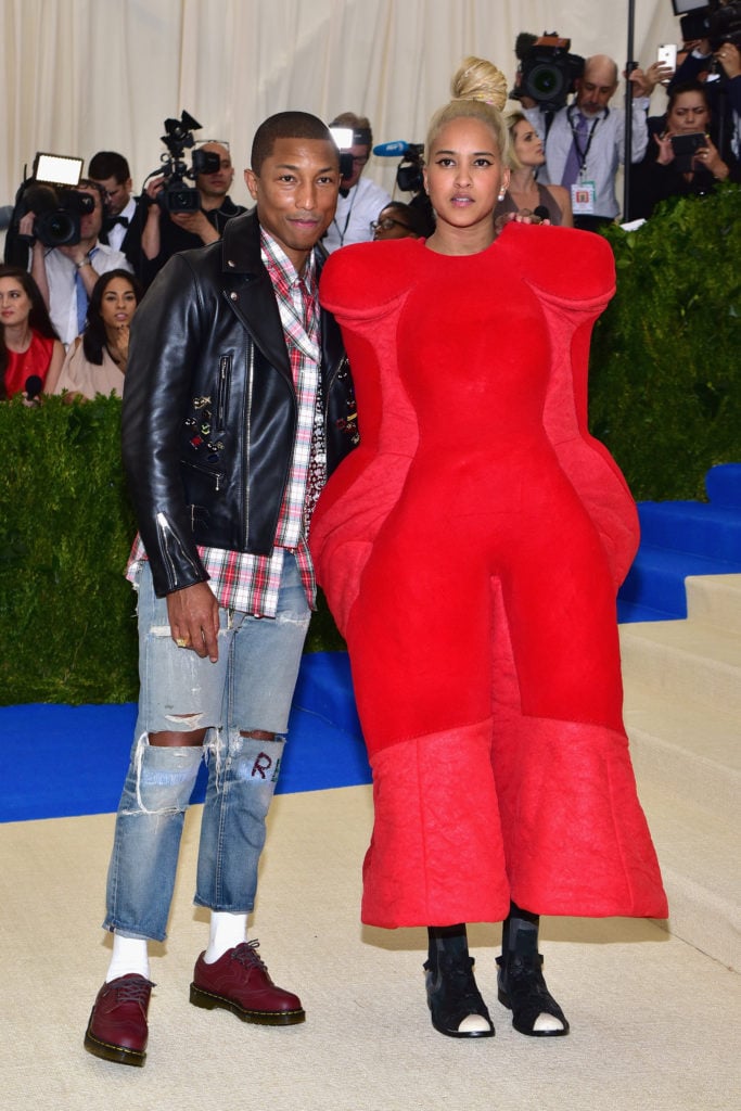 Pharell Williams and Helen Lasichanh at the Metropolitan Museum of Art's 2017 Costume Institute Gala. Courtesy of Sean Zanni, © Patrick McMullan.