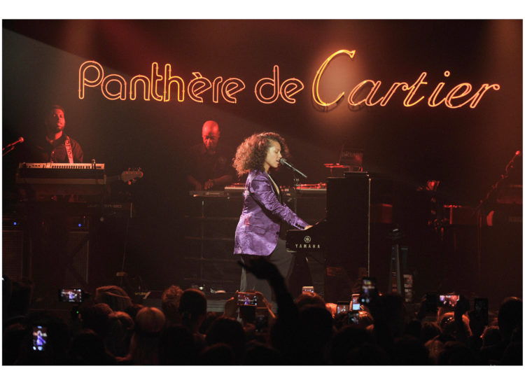 Alicia Keys performing at Panthere de Cartier in Los Angeles. Images for Cartier.