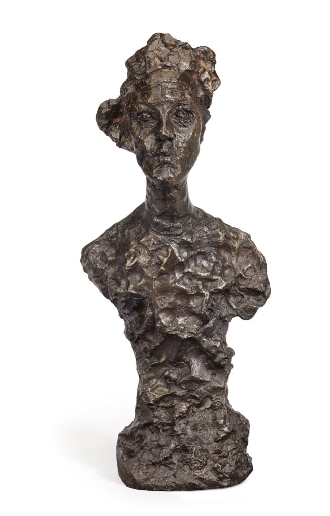 Alberto Giacometti, <i>Buste d'Annette VI</i> (conceived in 1962 and cast in 1964). Courtesy Christie's .