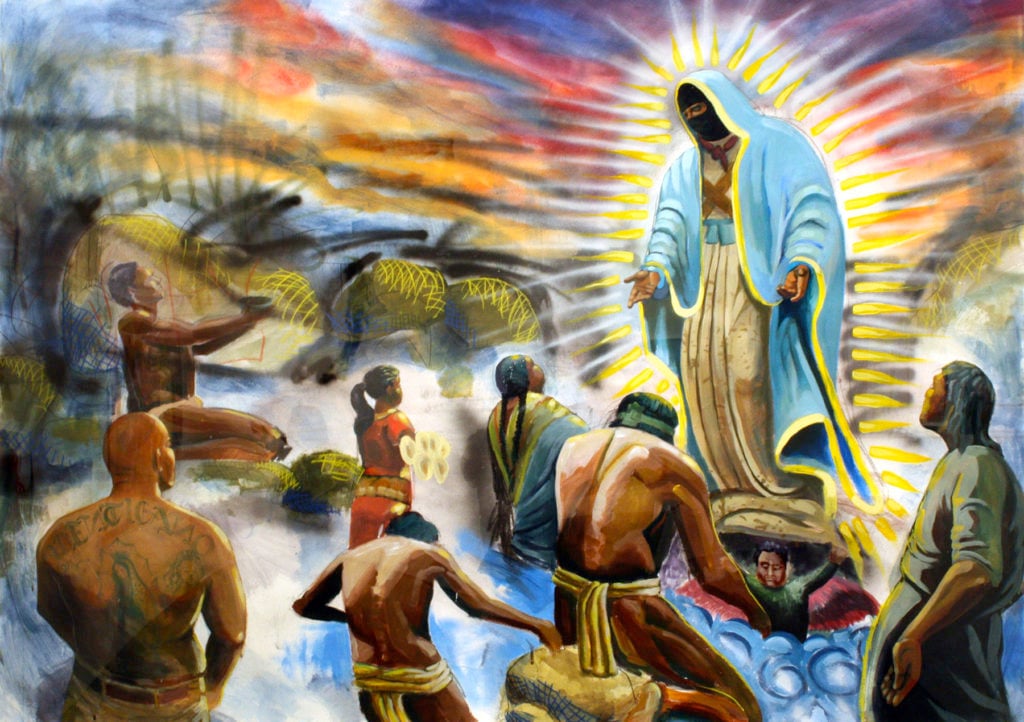 Pablo Andrés Cristi, If La Virgen Returned (2009). Image courtesy Riverside Art Museum, collection of Cheech Marin.