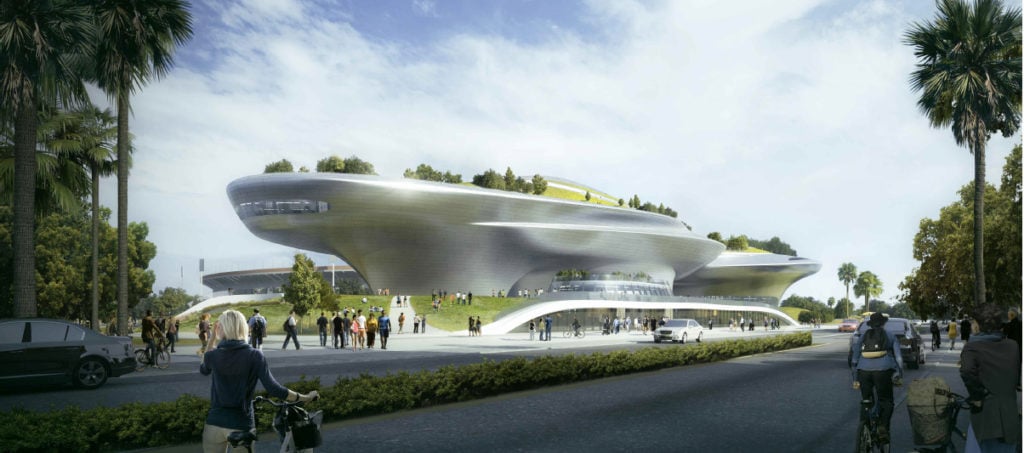 MAD Architects's plans for George Lucas's Museum of Decorative Arts, in Los Angeles.