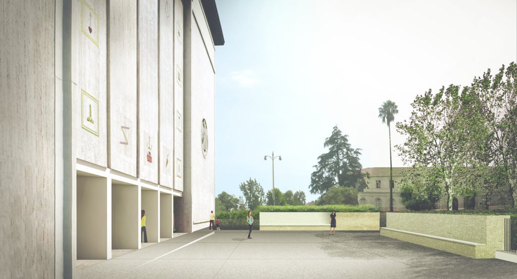 Courtyard rendering, courtesy of Marciano Art Foundation, 2017.