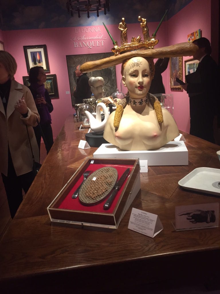 The "Surrealist Banquet" on display at DiDonna Gallery. Photo by Eileen Kinsella.