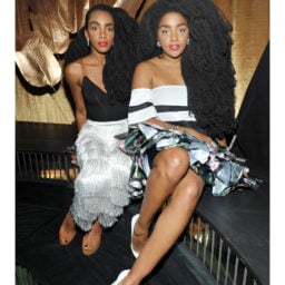 Models Cipriana Quann and TK Wonder attend the Panthere de Cartier Party in LA at Milk Studios. Photo by Donato Sardella/Getty Images for Cartier.