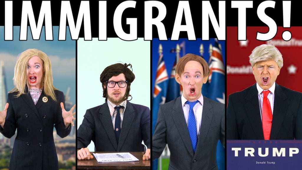 Juice Rap News', still from Immigrants! Episode #34, featuring Donald Trump and Tony Abbott, 2015. © Juice Rap News.