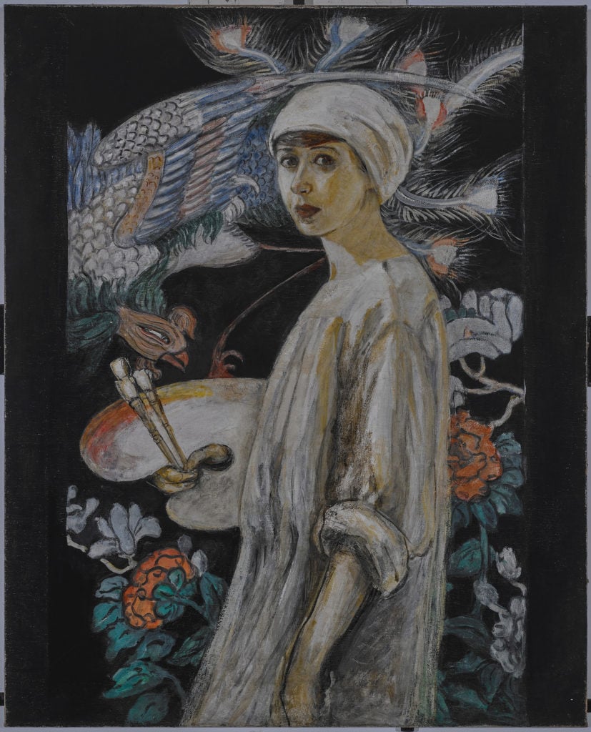 Florine Stettheimer, Self-Portrait with Paradise Birds (Self-Portrait in Front of Chinese Screen). Courtesy of Art Properties, Avery Architectural and Fine Arts Library, Columbia University in the City of New York, New York, gift of the Estate of Ettie Stettheimer.