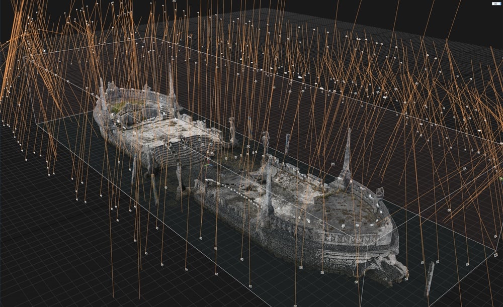 Photogrammetry rendering of Vizcaya’s Barge. Courtesy Daruma Tech 