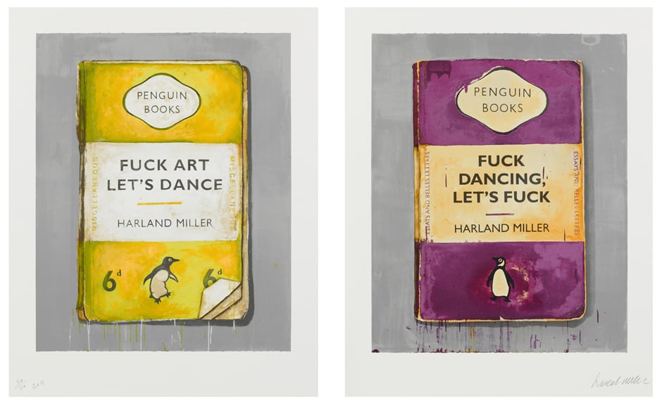 Harland Miller, Fuck Art, Let's Dance (2011). Image courtesy of Ingleby Gallery, ©Harland Miller.