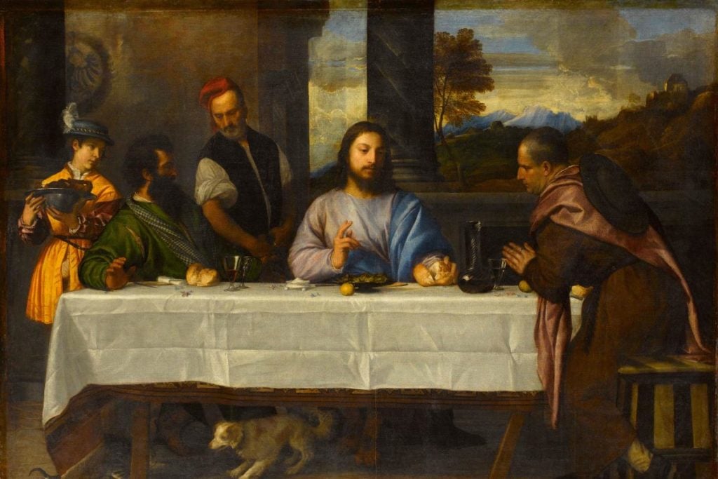 Titian, <Em>The Supper at Emmaus</em>. Courtesy of Musee du Louvre, Paris.