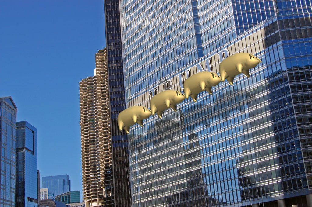 New World Design, Flying Pigs on Parade: a Chicago River Folly (2016), rendering. Courtesy New World Design.