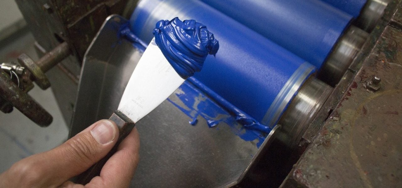 YInMn blue paint being made by Gamblin Artist Colors. Courtesy of Gamblin Artist Colors.