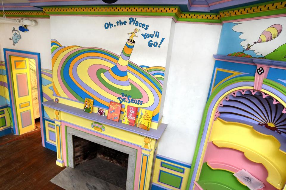 One of the brightly colored rooms at the Amazing World of Dr. Seuss museum, this one inspired by his book Oh, the Places You'll Go!. Courtesy of Mark Murray/the Amazing World of Dr. Seuss.