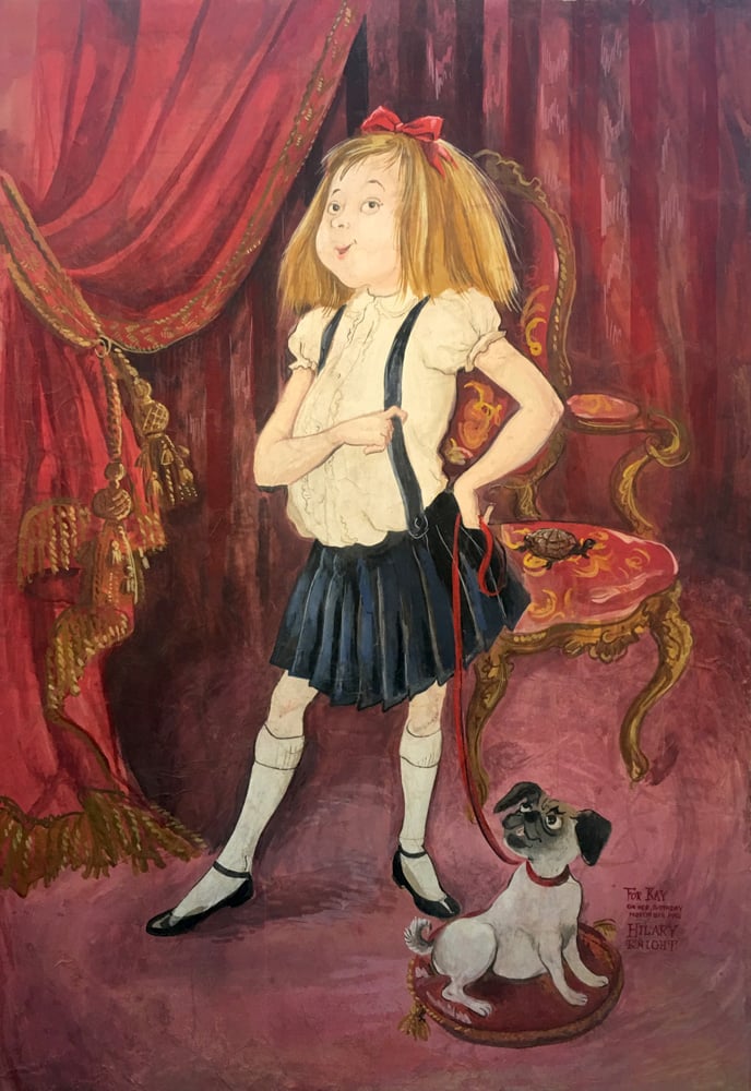 Hilary Knight, Eloise (1956). This painting was stolen in 1960 and is only now being publicly displayed again. Collection of Hilary Knight, © Kay Thompson.