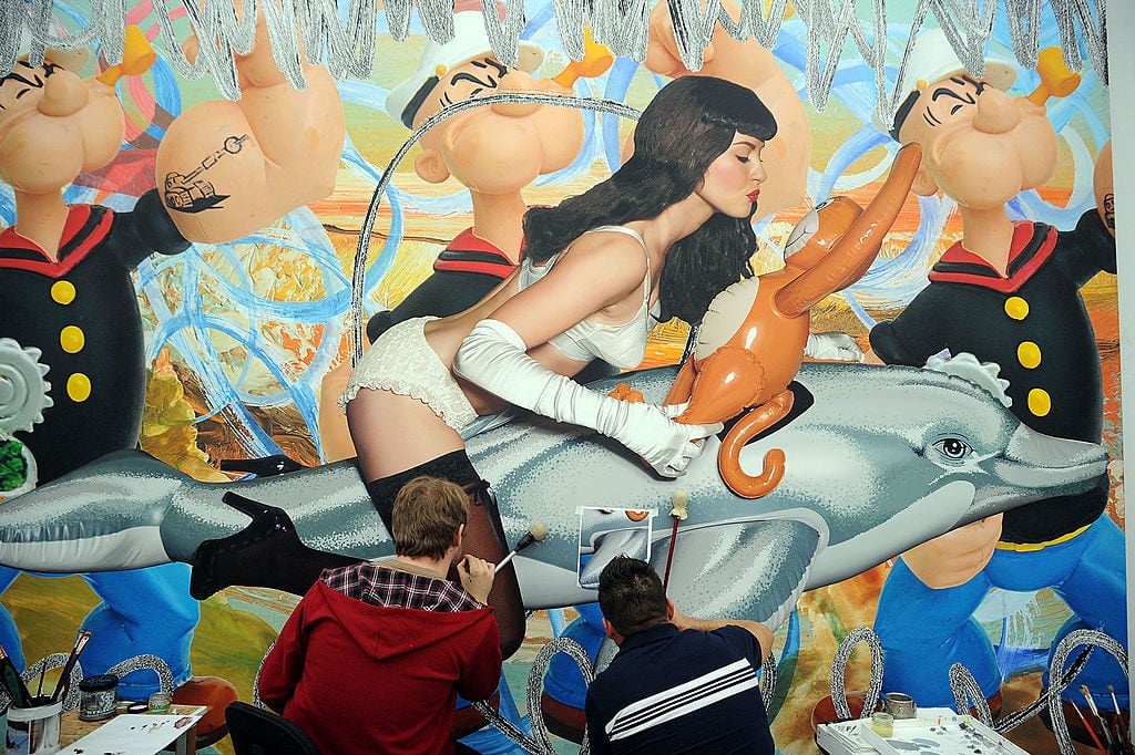 Artists work in Jeff Koons' private studio, 2010 in New York City. Photo by Andrew H. Walker/Getty Images.