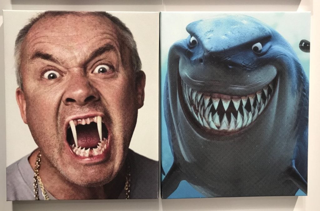 Damien Hirst and Bruce the shark from <em>Finding Nemo</em>