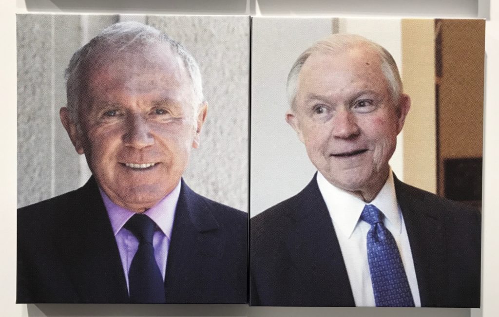 Art collector François Pinault and US Attorney General Jeff Sessions