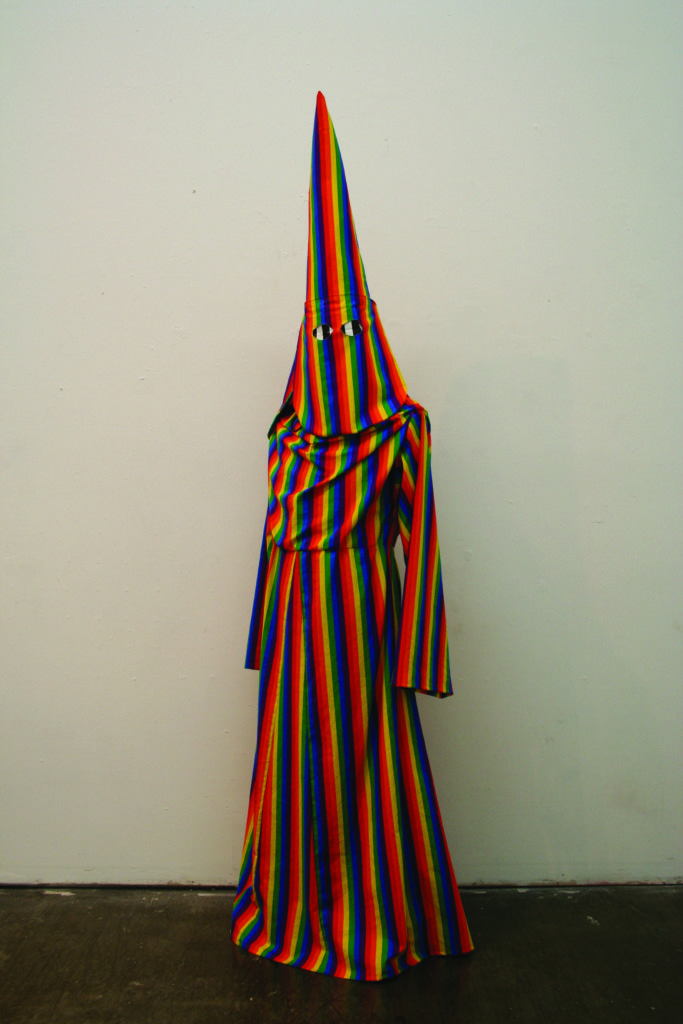 Jeffrey Augustine Songco (American, b. 1983). GayGayGay Robe, 2011. Cotton and paper on dress form. Courtesy of the artist.