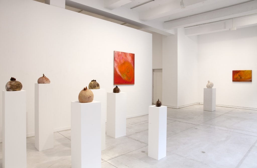 An installation view of Leiko Ikemura's show at Galerie Karsten Greve