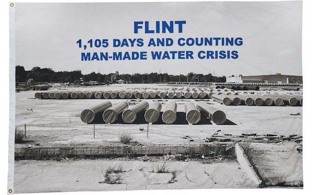 LaToya Ruby Frazier, <em>Flint, 1,105 Day and Counting Man-made Water Crisis</em> (2017), part of the "Pledges of Allegiance" project commissioned by Creative Time. Courtesy of Creative Time. 