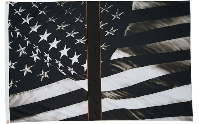 Robert Longo, <em>Untitled (Dividign Time)</em>, 2017, part of the "Pledges of Allegiance" project commissioned by Creative Time. Courtesy of Creative Time. 
