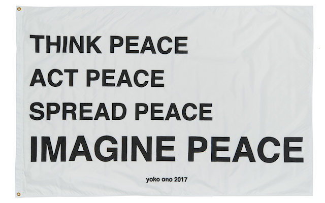 Yoko Ono, <em>Imagine Peace</em> (2017), part of the "Pledges of Allegiance" project commissioned by Creative Time. Courtesy of Creative Time. 