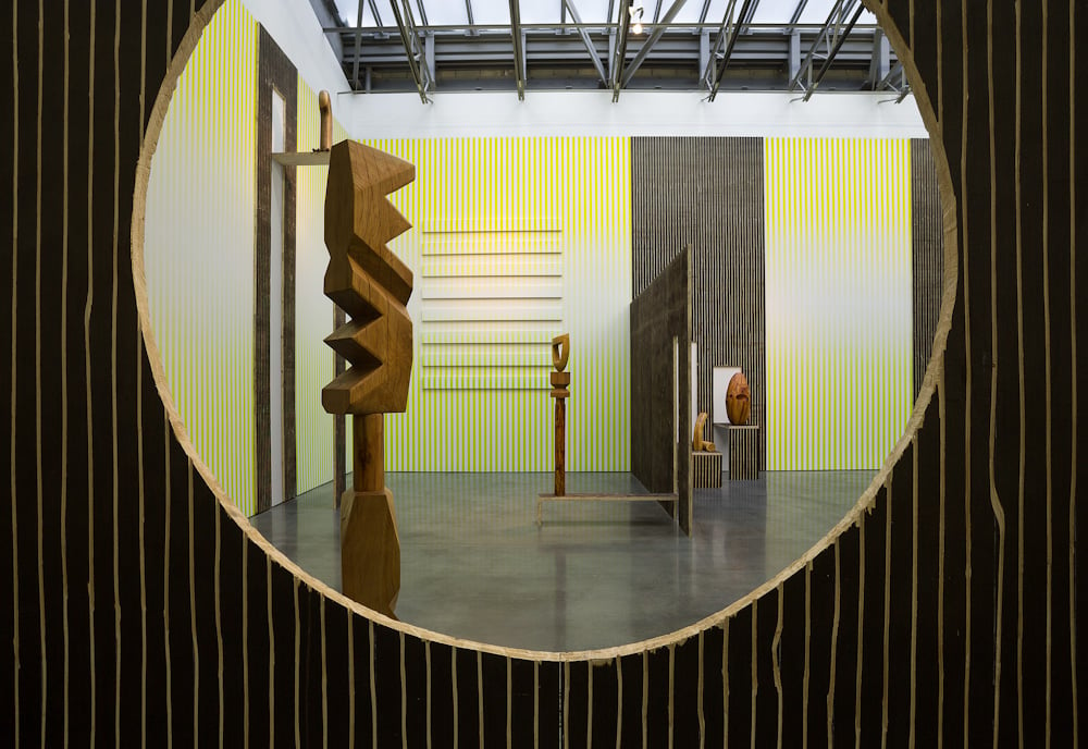 Installation view of Claudia Comte's "NO MELON NO LEMON" at Gladstone Gallery, 2015. Image courtesy of Gladstone Gallery.