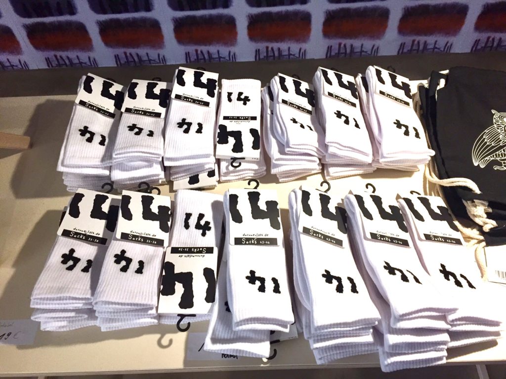 The sock table at Documenta 14. Image: Ben Davis.