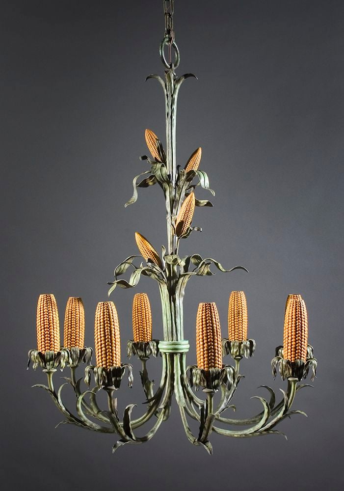 Grant Wood, <em>Corn Cob Chandelier for Iowa Corn Room</em>. Courtesy of the Cedar Rapids Museum of Art.