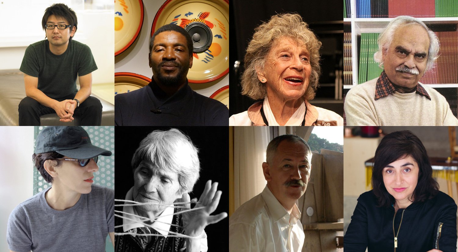 Clockwise from top left: Koki Tanaka, Emeka Ogboh, Anna Halprin, Rasheed Araeen, Nevin Aladag, Cerith Wyn Evans, Maria Lai, Nairy Baghramian.