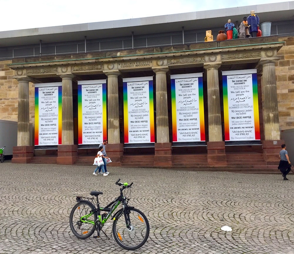Banners by Hans Haacke in Kassel stating "We Are (All) The People." Image: Ben Davis.
