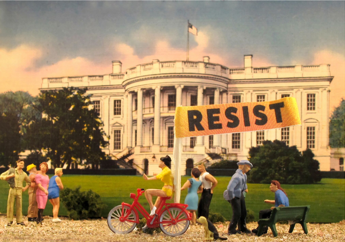 Pat O'Brien, Resist White House (2017). Courtesy of D. Thomas Miniatures.