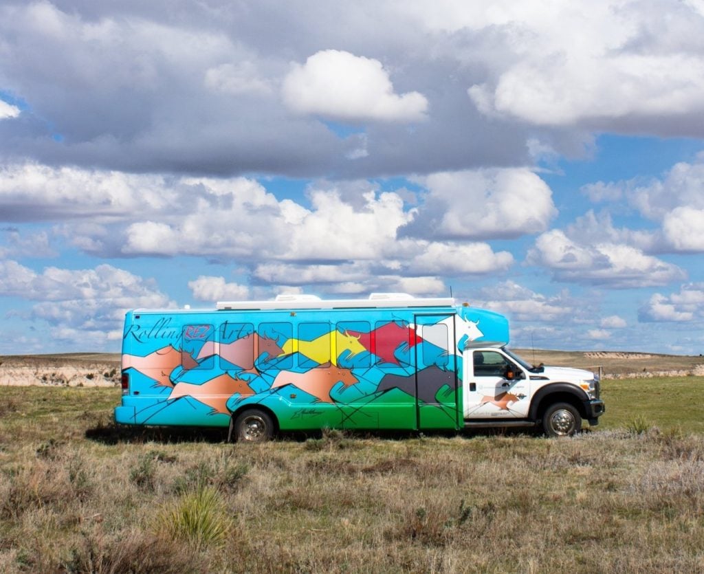 The "Rolling Rez Art Bus," part of the First People's Fund. Image via website, © 2017.