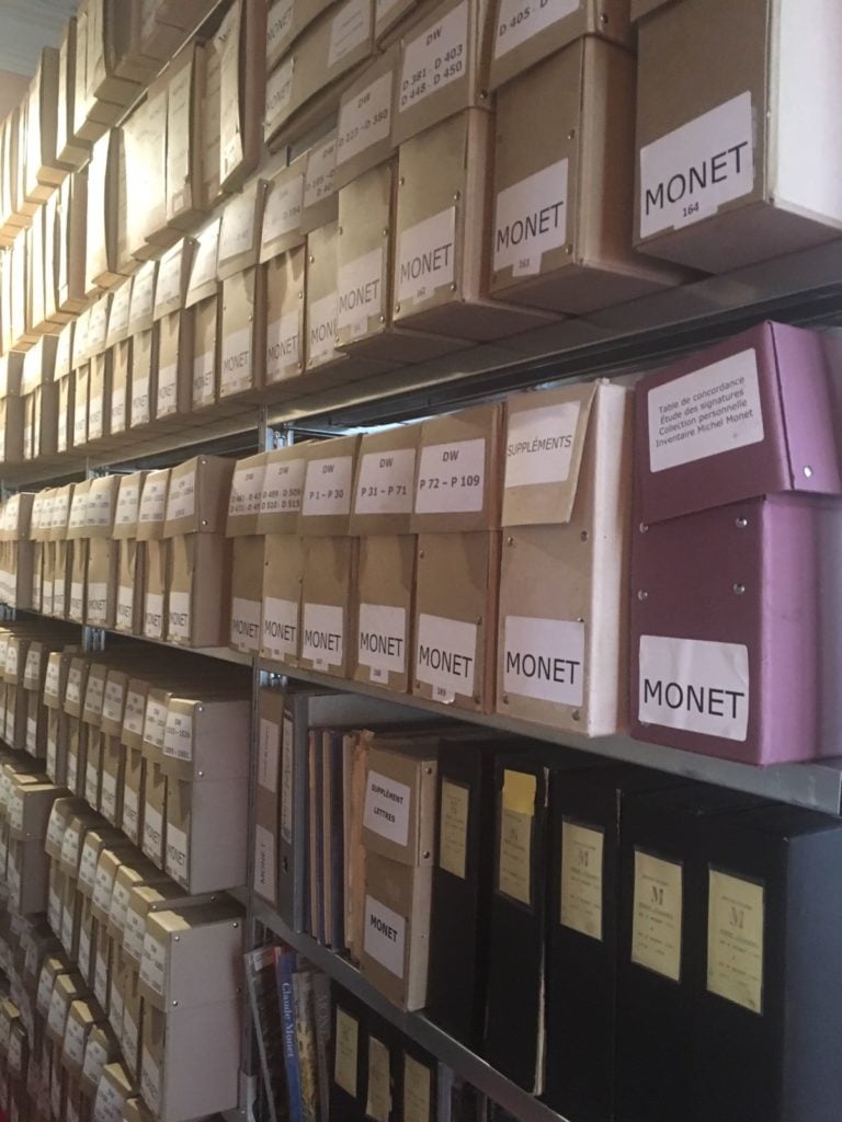 The Monet archive at the Wildenstein Plattner Institute, in Paris.