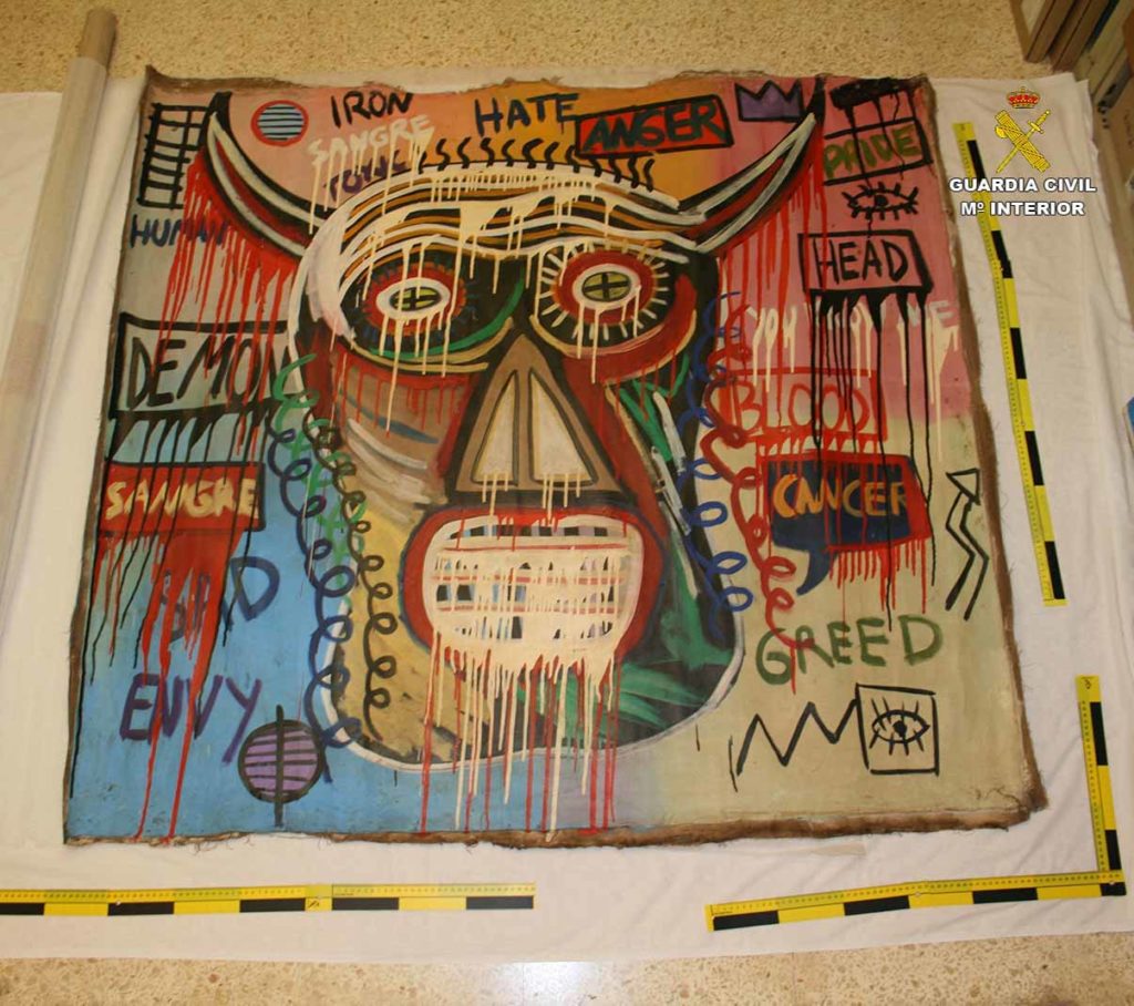 The Jean-Michel Basquiat stolen and recovered in Mallorca last week. Courtesy Guardia Civil.