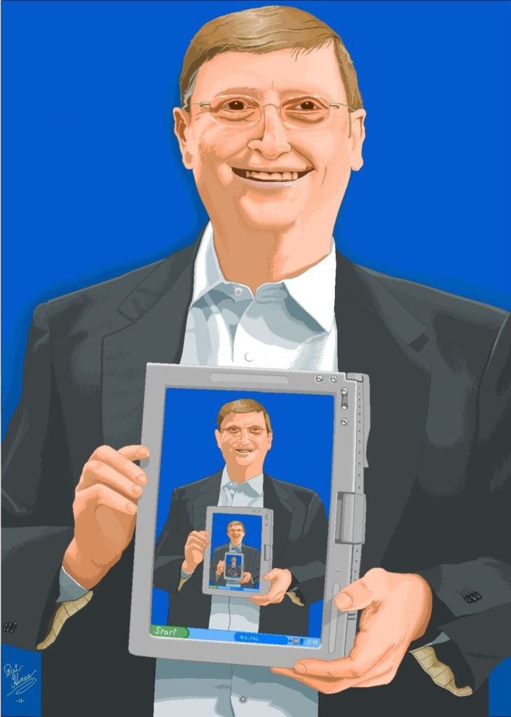 Pat Hines created this endless portrait of Bill Gates using MS Paint. Courtesy of Pat Hines.