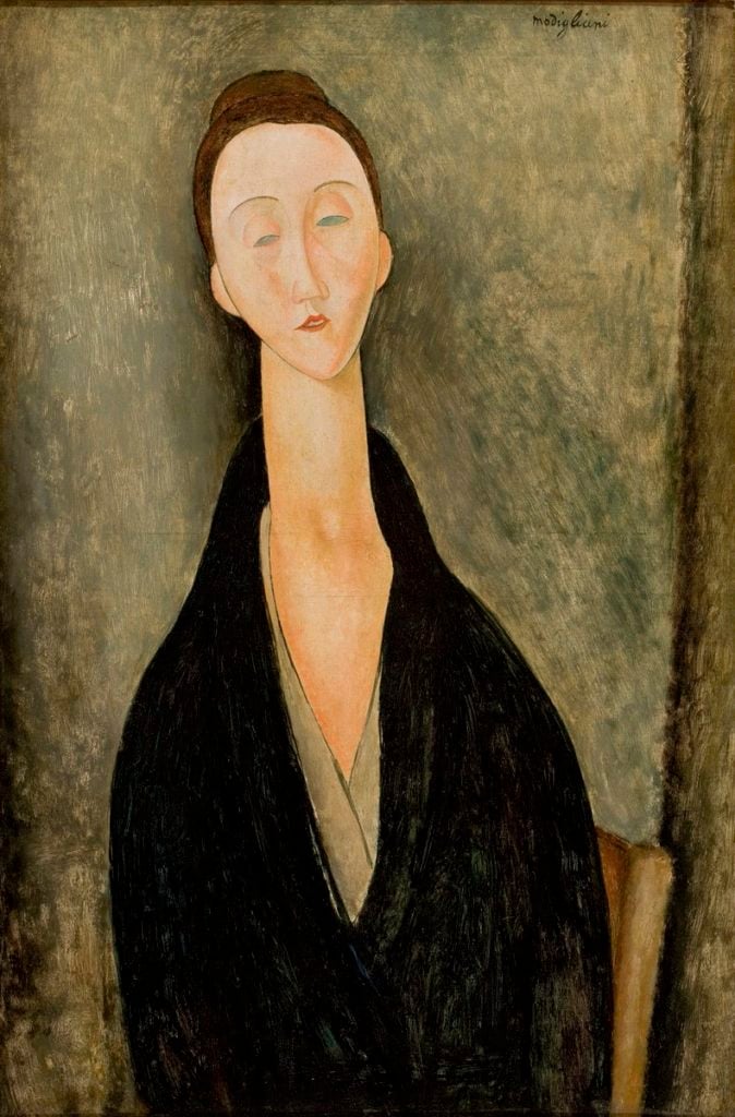 Amedeo Modigliani <i>Lunia Czechowska</i> (1919). Photographer João Musa, courtesy of Museu de Arte de São Paulo. 