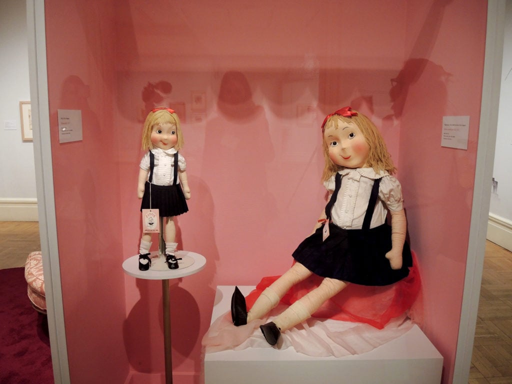 The original Eloise doll from Hol-le Toys, and one of the four prototypes for an unproduced life-size version on view in "Eloise at the Museum" at the New-York Historical Society. Courtesy of Sarah Cascone.