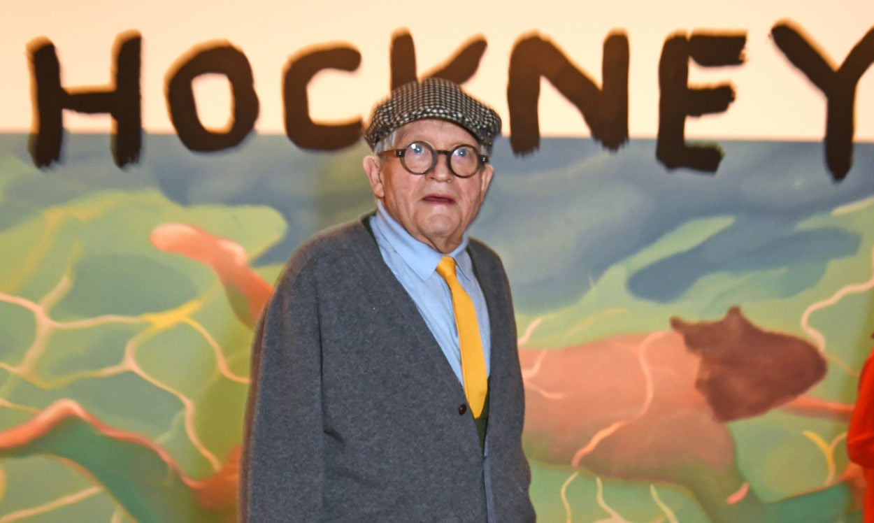 David Hockney at his Tate Britain retrospective in February. Photo by David M. Benett/Dave Benett/Getty Images.